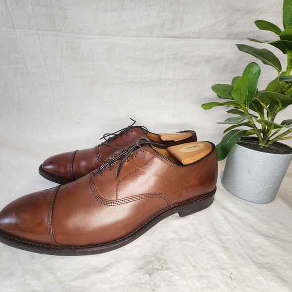 ALLEN EDMONDS PARK AVENUE BROWN LEATHER CAPTOE MAN OXFORDS SZ 11.5 B